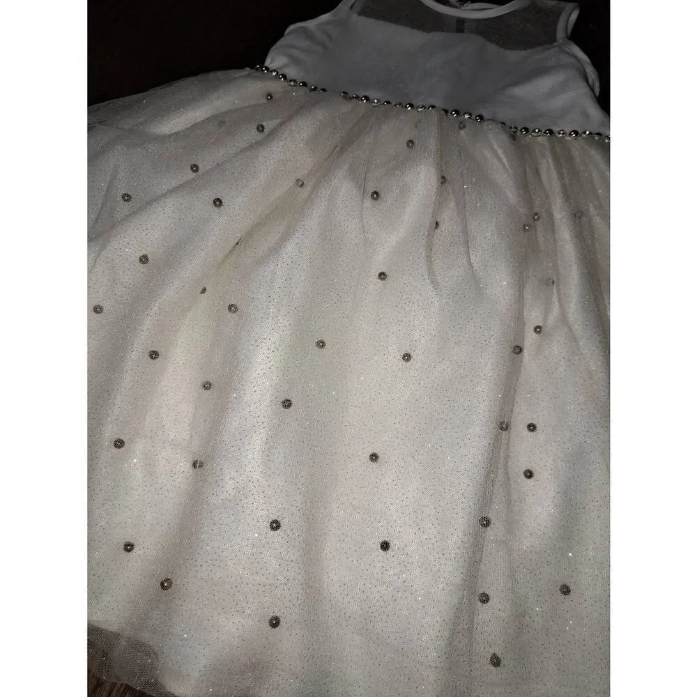 6 American Princess Ivory Sleeveless Rhinestone Embellished Dress Wedding Easter